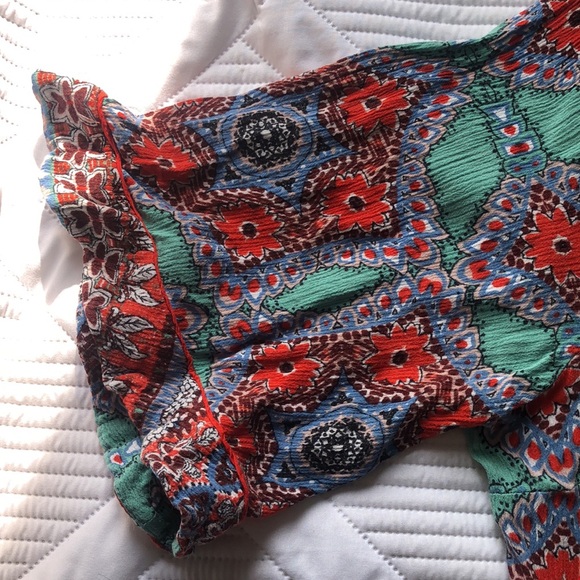 Democracy| Dress| Women’s| Size 1X|. Multicolor, green, orange, blue Bohemian - Picture 6 of 16